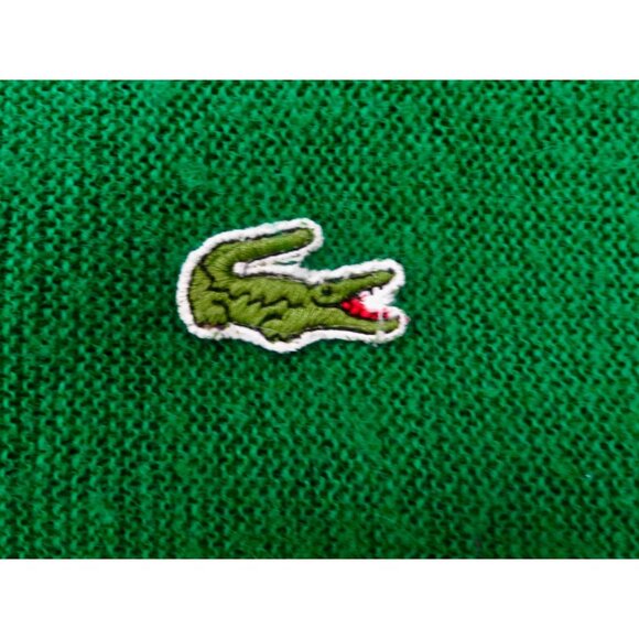 Vintage Izod Lacoste Knit Cardigan Sweater Acrylic Green SZ Large - Picture 6 of 7
